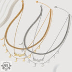 18K Gold Celestial Letter Stacked Necklace - QH Clothing