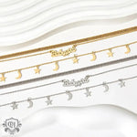 18K Gold Celestial Letter Stacked Necklace - QH Clothing