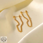 18K Gold Chain Drop Earrings - QH Clothing