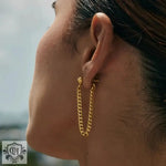 18K Gold Chain Drop Earrings - QH Clothing