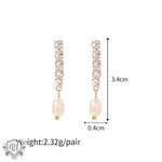 18k Gold Chain Earrings with Freshwater Pearls - QH Clothing