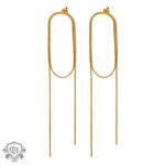 18K Gold Chain Tassel Earrings - QH Clothing