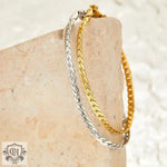 18K Gold Chic Cuban Chain Necklace and Bracelet - QH Clothing