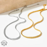 18K Gold Chic Cuban Chain Necklace and Bracelet - QH Clothing