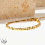 18K Gold Chic Cuban Chain Necklace and Bracelet - QH Clothing