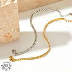 18K Gold Chic Cuban Chain Necklace and Bracelet - QH Clothing