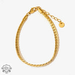 18K Gold Chic Cuban Chain Necklace and Bracelet - QH Clothing