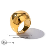 18K Gold Chunky Spherical Ring - QH Clothing