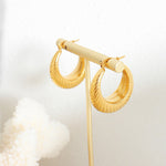 18K Gold Classic Fashion Round Thread Design Versatile Earrings - QH Clothing