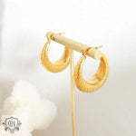 18K Gold Classic Fashion Round Thread Design Versatile Earrings - QH Clothing