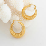 18K Gold Classic Fashion Round Thread Design Versatile Earrings - QH Clothing