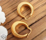 18K Gold Classic Fashion Round Thread Design Versatile Earrings - QH Clothing