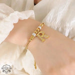 18K Gold Classic and Fashionable Initial Bracelet - QH Clothing