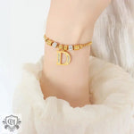 18K Gold Classic and Fashionable Initial Bracelet - QH Clothing