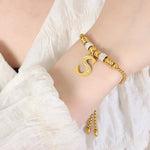 18K Gold Classic and Fashionable Initial Bracelet - QH Clothing