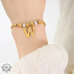 18K Gold Classic and Fashionable Initial Bracelet - QH Clothing