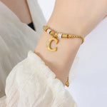 18K Gold Classic and Fashionable Initial Bracelet - QH Clothing