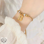 18K Gold Classic and Fashionable Initial Bracelet - QH Clothing