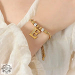 18K Gold Classic and Fashionable Initial Bracelet - QH Clothing