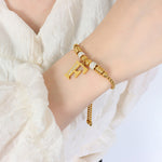 18K Gold Classic and Fashionable Initial Bracelet - QH Clothing