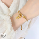 18K Gold Classic and Fashionable Initial Bracelet - QH Clothing