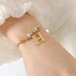 18K Gold Classic and Fashionable Initial Bracelet - QH Clothing