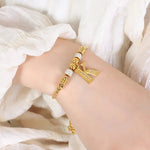 18K Gold Classic and Fashionable Initial Bracelet - QH Clothing