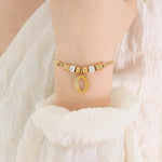 18K Gold Classic and Fashionable Initial Bracelet - QH Clothing