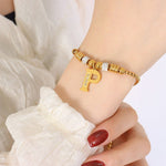 18K Gold Classic and Fashionable Initial Bracelet - QH Clothing