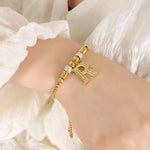 18K Gold Classic and Fashionable Initial Bracelet - QH Clothing