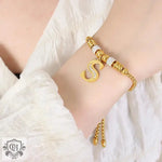 18K Gold Classic and Fashionable Initial Bracelet - QH Clothing