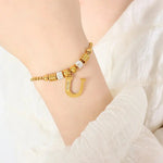 18K Gold Classic and Fashionable Initial Bracelet - QH Clothing