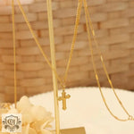 18K Gold Classic Cross Necklace & Bracelet - QH Clothing