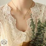 18K Gold Classic Cross Necklace & Bracelet - QH Clothing