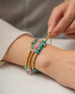 18K Gold Coloured Gravel Bead Design Bracelet - QH Clothing