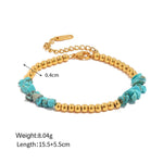 18K Gold Coloured Gravel Bead Design Bracelet - QH Clothing