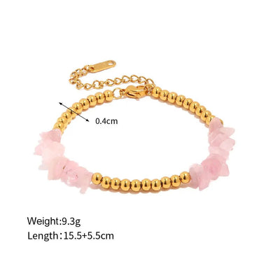 18K Gold Coloured Gravel Bead Design Bracelet - QH Clothing