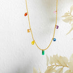 18K Gold Colourful Zircon Bracelet & Necklace - QH Clothing