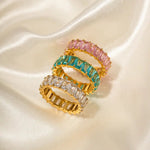 18K Gold Colourful Zircon Rings - QH Clothing