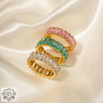 18K Gold Colourful Zircon Rings - QH Clothing