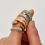 18K Gold Colourful Zircon Rings - QH Clothing