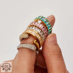 18K Gold Colourful Zircon Rings - QH Clothing