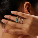 18K Gold Colourful Zircon Rings - QH Clothing