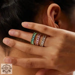 18K Gold Colourful Zircon Rings - QH Clothing