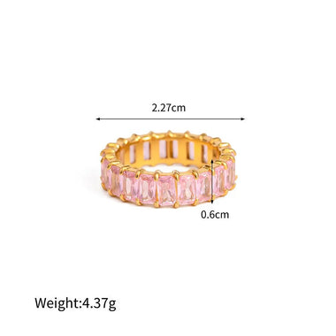 18K Gold Colourful Zircon Rings - QH Clothing