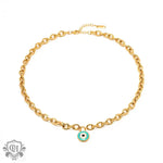 18K Gold Concentric Circle Pendant Necklace - QH Clothing