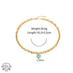 18K Gold Concentric Circle Pendant Necklace - QH Clothing