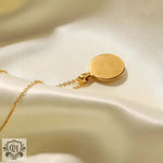 18K Gold Concentric Circle Pendant Necklace - QH Clothing