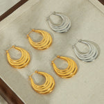 18K gold retro fashionable crescent design versatile earrings - QH Clothing