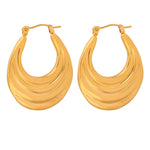 18K gold retro fashionable crescent design versatile earrings - QH Clothing